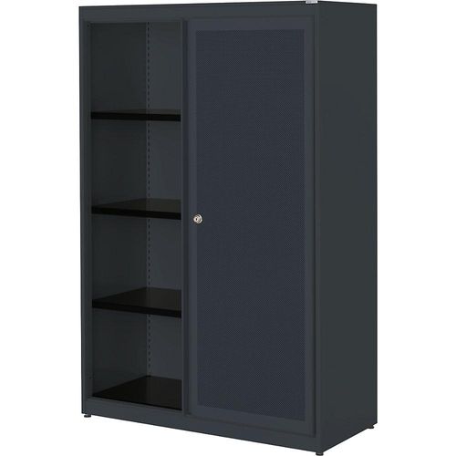 4250633331798 - mauser Schiebetürenschrank akustisch wirksam Stahlplatte HxBxT 1516 x 1000 x 432 mm 3 Fachböden anthrazitgrau   anthrazitgrau   anthrazitgrau