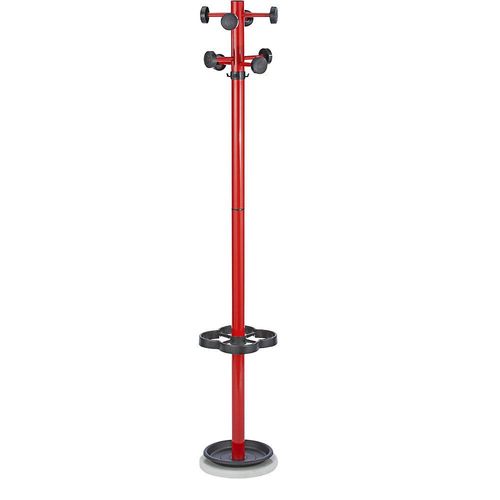 4260285072093 - Garderobenständer mit schwarzen Hakenknöpfen Höhe 1700 mm Ø 300 mm rot kaiserkraft 4260285072093 - Garderobenständer mit schwarzen Hakenknöpfen Höhe 1700 mm Ø 300 mm rot kaiserkraft