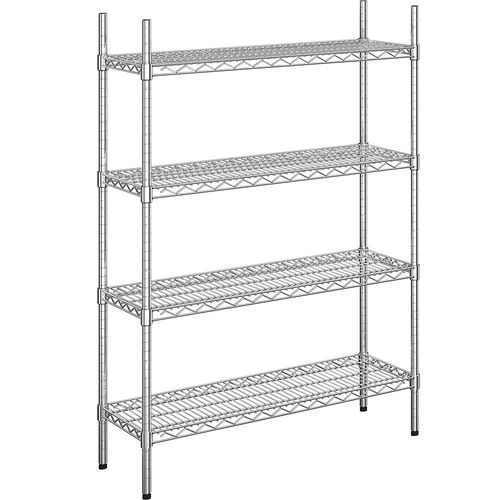 4260285071058 - Stahldraht-Gitterregal verchromt Fachlast 150 kg BxT 910 x 360 mm Grundregal Höhe 1370 mm 4 Fachböden kaiserkraft