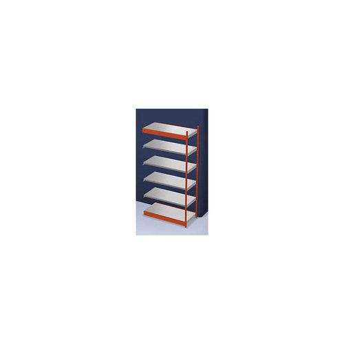 4250623734233 - Stabil-Steckregal einseitig Regalhöhe 2500 mm orange verzinkt Bodenbreite 1325 mm Anbauregal Breite x Tiefe 1325 x 600 mm hofe 4250623734233 - Stabil-Steckregal einseitig Regalhöhe 2500 mm orange verzinkt Bodenbreite 1325 mm Anbauregal Breite x Tiefe 1325 x 600 mm hofe