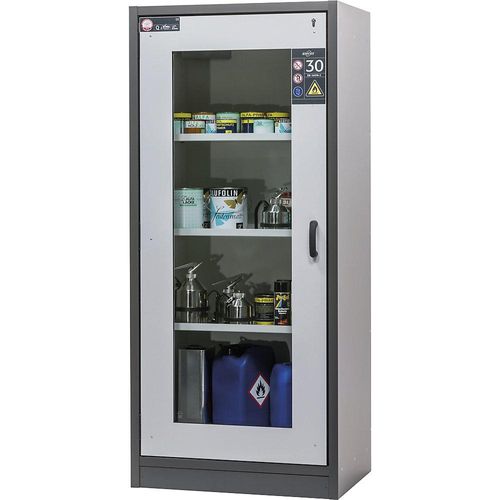 4054923104969 - asecos Feuerbeständiger Gefahrstoffschrank Typ 30 mit Sichtfenstertür lichtgrau 4054923104969 - asecos Feuerbeständiger Gefahrstoffschrank Typ 30 mit Sichtfenstertür lichtgrau
