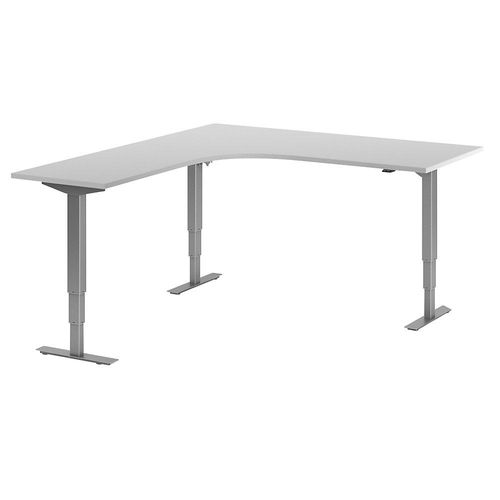 4061753259547 - Schreibtisch Atlanta elektrisch höhenverstellbar L-Form BxT 1800 x 2000 mm lichtgrau silber links kaiserkraft 4061753259547 - Schreibtisch Atlanta elektrisch höhenverstellbar L-Form BxT 1800 x 2000 mm lichtgrau silber links kaiserkraft