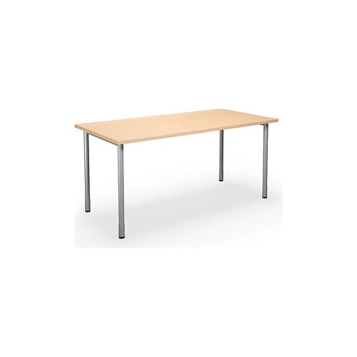 4061753262196 - Mehrzwecktisch DUO-C gerade Platte HxT 700 - 800 x 800 mm Breite 1600 mm Birke silber kaiserkraft