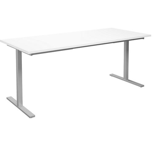 4061753263964 - Mehrzwecktisch DUO-T gerade Platte HxT 740 x 800 mm Breite 1800 mm weiß silber kaiserkraft