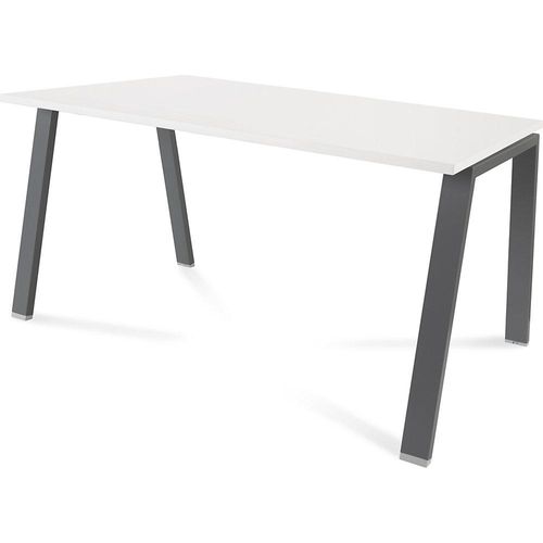8427951004116 - Schreibtisch BLANCA Höhe 740 mm Gestell A-Form BxT 1400 x 800 mm weiß   anthrazit kaiserkraft