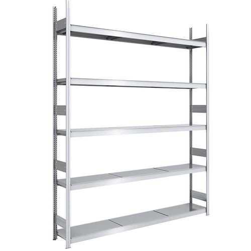 4250623704144 - Großfach-Steckregal verzinkt Boden-BxT 2250 x 400 mm Grundregal 5 Stahlböden Höhe 3000 mm hofe