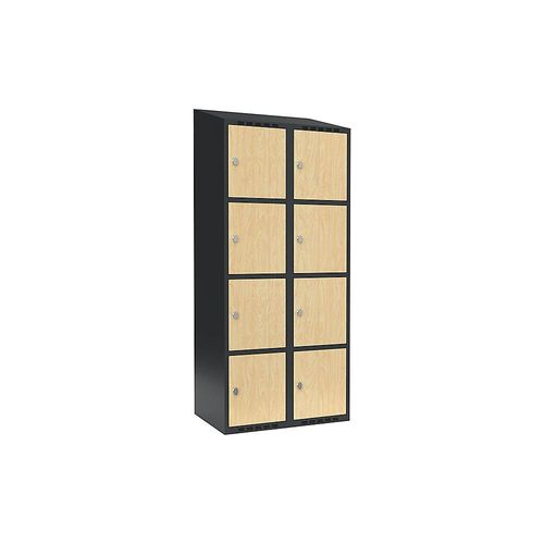 7042424832150 - 4er-Schließfachschrank Fydor 2 Abteile grau   Birke B 800 mm 2 Abteile schräge Dachform Vorhängeschloss kaiserkraft