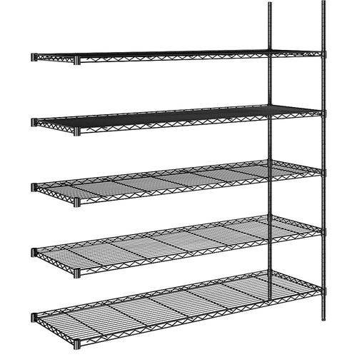 4061753091536 - Stahldraht-Gitterregal schwarz Fachlast 100 kg BxT 1520 x 610 mm Anbauregal Höhe 1880 mm 5 Fachböden kaiserkraft 4061753091536 - Stahldraht-Gitterregal schwarz Fachlast 100 kg BxT 1520 x 610 mm Anbauregal Höhe 1880 mm 5 Fachböden kaiserkraft