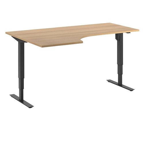 4061753266255 - Schreibtisch Atlanta elektrisch höhenverstellbar Ecke BxT 1800 x 1200 mm Buche schwarz links kaiserkraft 4061753266255 - Schreibtisch Atlanta elektrisch höhenverstellbar Ecke BxT 1800 x 1200 mm Buche schwarz links kaiserkraft
