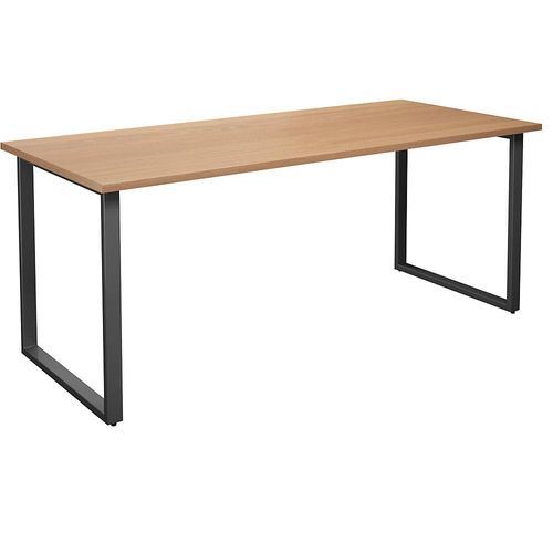 4061753263131 - Mehrzwecktisch DUO-O gerade Platte Tiefe 800 mm Breite 1800 mm Buche   schwarz kaiserkraft