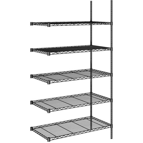 4061753091413 - Stahldraht-Gitterregal schwarz Fachlast 100 kg BxT 910 x 610 mm Anbauregal Höhe 1880 mm 5 Fachböden kaiserkraft 4061753091413 - Stahldraht-Gitterregal schwarz Fachlast 100 kg BxT 910 x 610 mm Anbauregal Höhe 1880 mm 5 Fachböden kaiserkraft