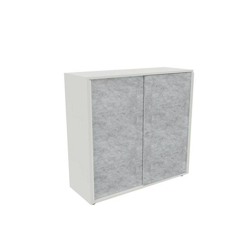 0089336799956 - Schiebetürenschrank NEOTEX mit Akustik-Front HxBxT 1150 x 1200 x 440 mm Front marmorgrau kaiserkraft
