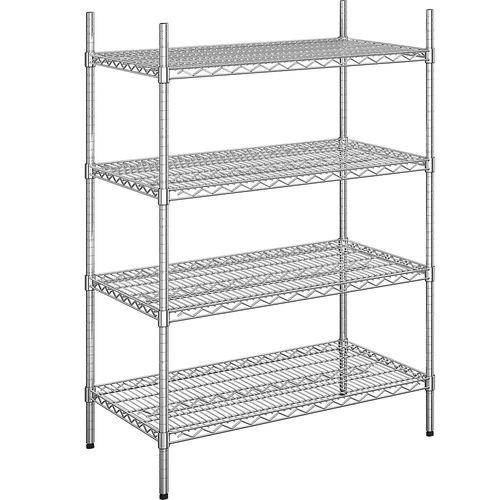 4260285071256 - Stahldraht-Gitterregal verchromt Fachlast 250 kg BxT 910 x 610 mm Grundregal Höhe 1370 mm 4 Fachböden kaiserkraft 4260285071256 - Stahldraht-Gitterregal verchromt Fachlast 250 kg BxT 910 x 610 mm Grundregal Höhe 1370 mm 4 Fachböden kaiserkraft