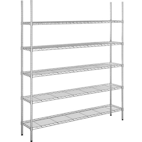4061753091680 - Stahldraht-Gitterregal verchromt Fachlast 100 kg BxT 1520 x 360 mm Grundregal Höhe 1880 mm 5 Fachböden kaiserkraft