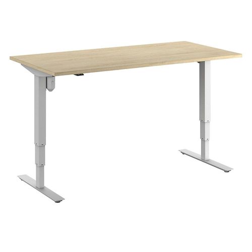 4061753258779 - Schreibtisch Atlanta elektrisch höhenverstellbar gerade BxT 1600 x 800 mm Eiche weiß kaiserkraft