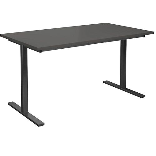 4061753263568 - Mehrzwecktisch DUO-T gerade Platte HxT 740 x 800 mm Breite 1400 mm dunkelgrau schwarz kaiserkraft