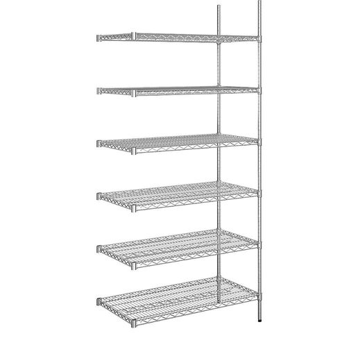 4061753092212 - Stahldraht-Gitterregal verchromt Fachlast 250 kg BxT 910 x 610 mm Anbauregal Höhe 2180 mm 6 Fachböden kaiserkraft 4061753092212 - Stahldraht-Gitterregal verchromt Fachlast 250 kg BxT 910 x 610 mm Anbauregal Höhe 2180 mm 6 Fachböden kaiserkraft