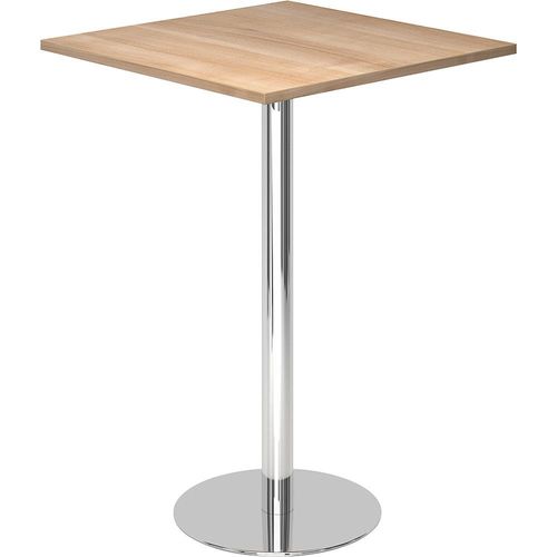 4032062166758 - Stehtisch LxB 800 x 800 mm 1116 mm hoch Gestell verchromt Platte Nussbaum-Dekor kaiserkraft