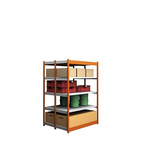 4250623734509 - Stabil-Steckregal doppelseitig Regalhöhe 2000 mm orange verzinkt Bodenbreite 1325 mm Grundregal Breite x Tiefe 1325 x 500 mm hofe 4250623734509 - Stabil-Steckregal doppelseitig Regalhöhe 2000 mm orange verzinkt Bodenbreite 1325 mm Grundregal Breite x Tiefe 1325 x 500 mm hofe