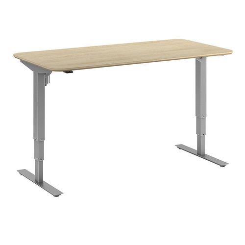 4061753261472 - Schreibtisch Atlanta Trend elektrisch höhenverstellbar gerade abgerundete Ecken BxT 1600 x 800 mm Eiche silber kaiserkraft 4061753261472 - Schreibtisch Atlanta Trend elektrisch höhenverstellbar gerade abgerundete Ecken BxT 1600 x 800 mm Eiche silber kaiserkraft