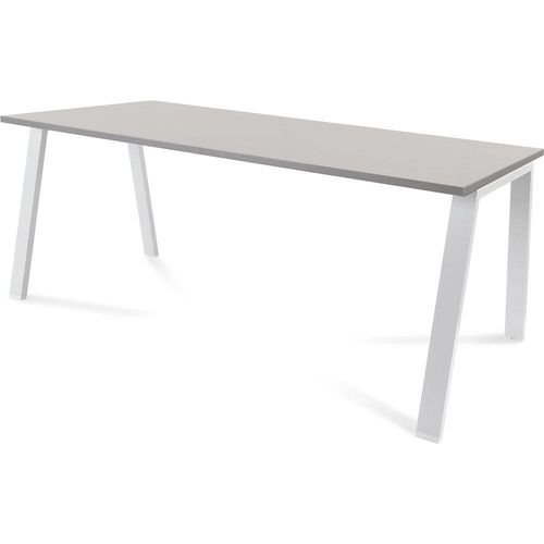 8427951005762 - Schreibtisch BLANCA Höhe 740 mm Gestell A-Form BxT 1800 x 800 mm grau   weiß kaiserkraft