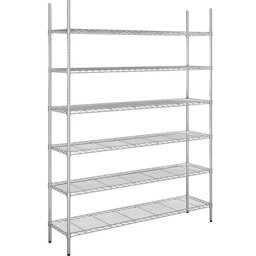 4061753091741 - Stahldraht-Gitterregal verchromt Fachlast 100 kg BxT 1520 x 460 mm Grundregal Höhe 2180 mm 6 Fachböden kaiserkraft