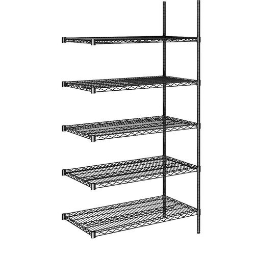 4061753091178 - Stahldraht-Gitterregal schwarz Fachlast 250 kg BxT 910 x 610 mm Anbauregal Höhe 1880 mm 5 Fachböden kaiserkraft 4061753091178 - Stahldraht-Gitterregal schwarz Fachlast 250 kg BxT 910 x 610 mm Anbauregal Höhe 1880 mm 5 Fachböden kaiserkraft