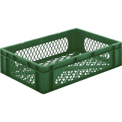 4031022015679 - Euro-Format-Stapelbehälter Wände und Boden durchbrochen LxBxH 600 x 400 x 145 mm grün VE 5 Stk kaiserkraft