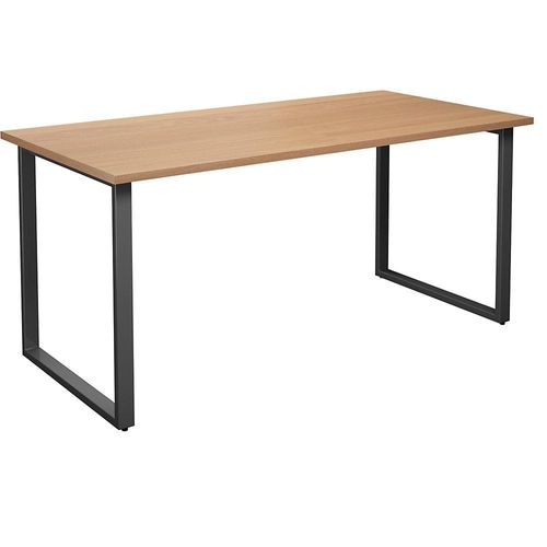 4061753262950 - Mehrzwecktisch DUO-O gerade Platte Tiefe 800 mm Breite 1600 mm Buche   schwarz kaiserkraft