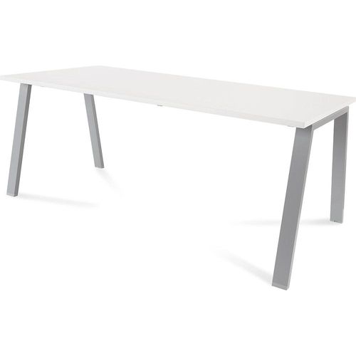 8427951005632 - Schreibtisch BLANCA Höhe 740 mm Gestell A-Form BxT 1800 x 800 mm weiß   grau kaiserkraft