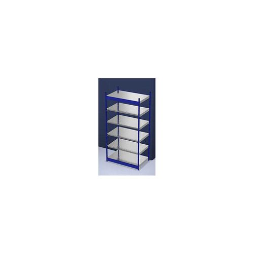 4250623732260 - Stabil-Steckregal einseitig Regalhöhe 2500 mm blau verzinkt Bodenbreite 1325 mm Grundregal Breite x Tiefe 1325 x 800 mm hofe