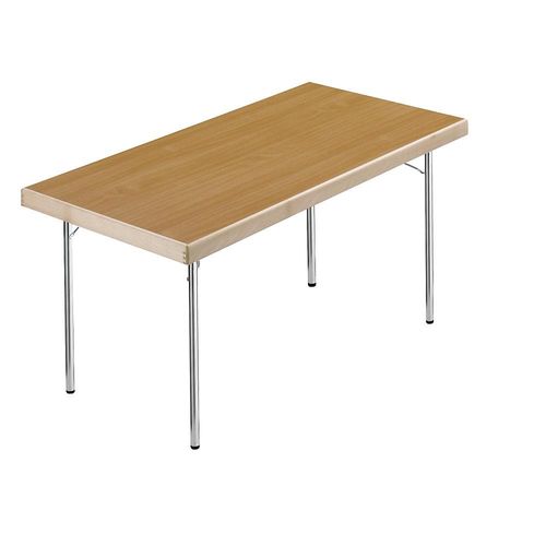 4250709201185 - Klapptisch 4-Fuß-Gestell 1500 x 800 mm Gestell verchromt Platte Buche-Dekor kaiserkraft