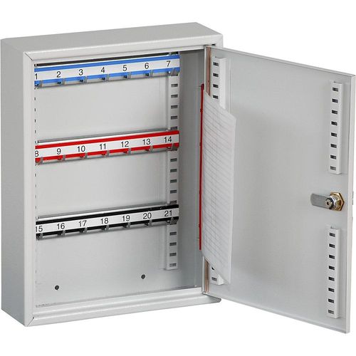 5901468300778 - Schlüsselschrank 21 Haken HxBxT 350 x 270 x 80 mm lichtgrau kaiserkraft