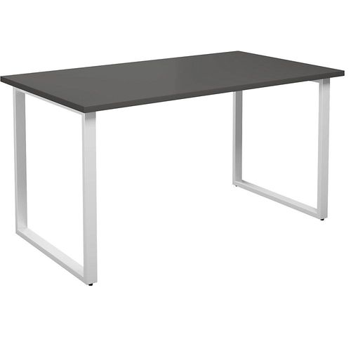 4061753262868 - Mehrzwecktisch DUO-O gerade Platte Tiefe 800 mm Breite 1400 mm dunkelgrau   weiß kaiserkraft