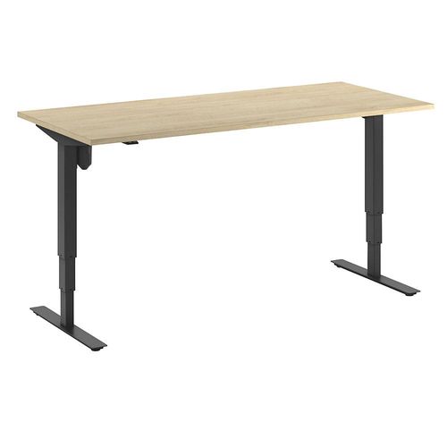 4061753266149 - Schreibtisch Atlanta elektrisch höhenverstellbar gerade BxT 1800 x 800 mm Eiche schwarz kaiserkraft