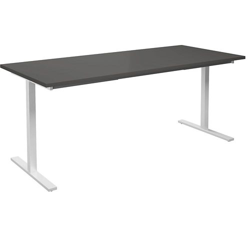 4061753263940 - Mehrzwecktisch DUO-T gerade Platte HxT 740 x 800 mm Breite 1800 mm dunkelgrau weiß kaiserkraft
