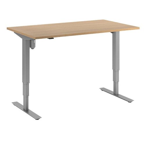 4061753258526 - Schreibtisch Atlanta elektrisch höhenverstellbar gerade BxT 1400 x 800 mm Buche silber kaiserkraft 4061753258526 - Schreibtisch Atlanta elektrisch höhenverstellbar gerade BxT 1400 x 800 mm Buche silber kaiserkraft
