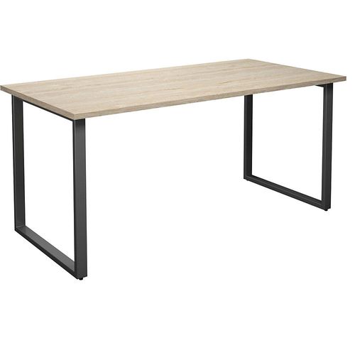 4061753262981 - Mehrzwecktisch DUO-O gerade Platte Tiefe 800 mm Breite 1600 mm Eiche   schwarz kaiserkraft