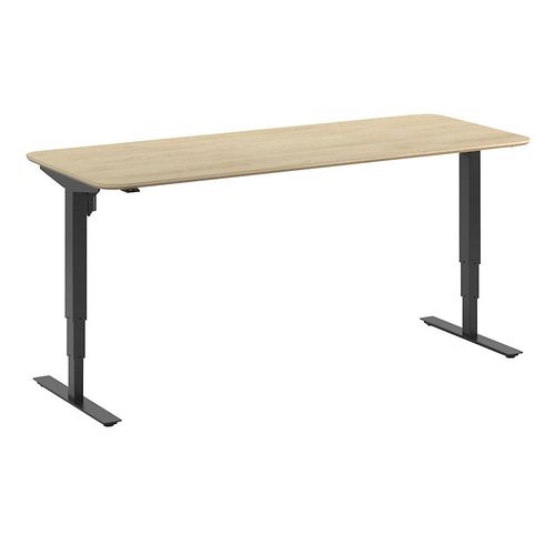 4061753261724 - Schreibtisch Atlanta Trend elektrisch höhenverstellbar gerade abgerundete Ecken BxT 2000 x 800 mm Eiche schwarz kaiserkraft 4061753261724 - Schreibtisch Atlanta Trend elektrisch höhenverstellbar gerade abgerundete Ecken BxT 2000 x 800 mm Eiche schwarz kaiserkraft