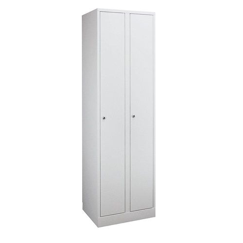 4250618207421 - Garderobenschrank in Komfort-Größe 2 Abteile Abteilbreite 300 mm lichtgrau   lichtgrau