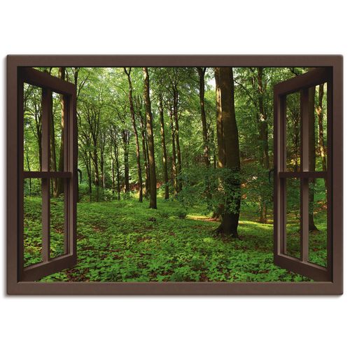 4055327354608 - Wandbild ARTLAND Fensterblick Panorama grüner Sommerwald Bilder Gr B H 130 cm x 90 cm Leinwandbild Fensterblick Querformat 1 St braun Bild Poster Bilder als Leinwandbild Wandaufkleber oder in versch Größen 4055327354608 - Wandbild ARTLAND Fensterblick Panorama grüner Sommerwald Bilder Gr B H 130 cm x 90 cm Leinwandbild Fensterblick Querformat 1 St braun Bild Poster Bilder als Leinwandbild Wandaufkleber oder in versch Größen