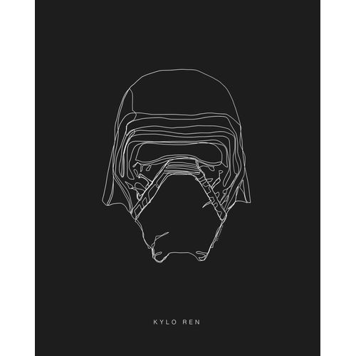4055065162787 - Bild KOMAR Star Wars Lines Dark Side Kylo schwarz-weiß (farbe bild(er) schwarz weiß) B40cm H50cm Papier Holz Bilder Wandbild zur Dekoration im Kinderzimmer - ohne Rahmen