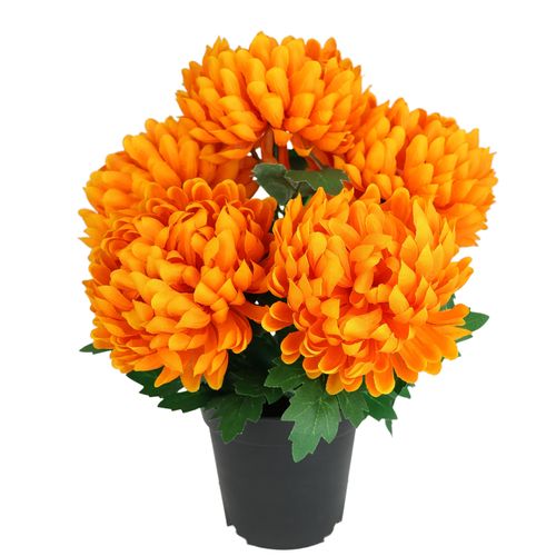 4019844822019 - Kunstblume IGEA Chrysantheme im Topf orange B26cm H31cm L26cm Polyester Kunstpflanzen Blume Dekoblume Herbstblume Herbstdeko künstlich Kunstpflanze Pflanze