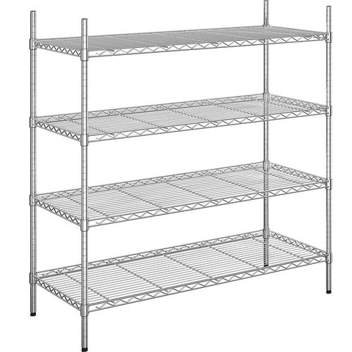 4260563728506 - Stahldraht-Gitterregal verchromt Fachlast 100 kg BxT 1220 x 610 mm Grundregal Höhe 1370 mm 4 Fachböden kaiserkraft 4260563728506 - Stahldraht-Gitterregal verchromt Fachlast 100 kg BxT 1220 x 610 mm Grundregal Höhe 1370 mm 4 Fachböden kaiserkraft