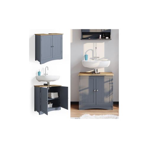 4251421948204 - Wachtischunterschrank Bianco Grau Badschrank Waschbeckenunterschrank Badmöbel Badezimmerschrank im Landhausstil 4251421948204 - Wachtischunterschrank Bianco Grau Badschrank Waschbeckenunterschrank Badmöbel Badezimmerschrank im Landhausstil