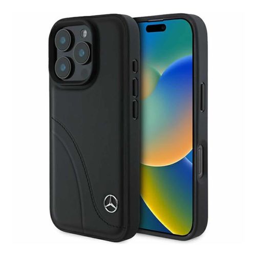 3666339312374 - Apple iPhone 16 Pro Max Curved Stitches Leather Schutzhülle