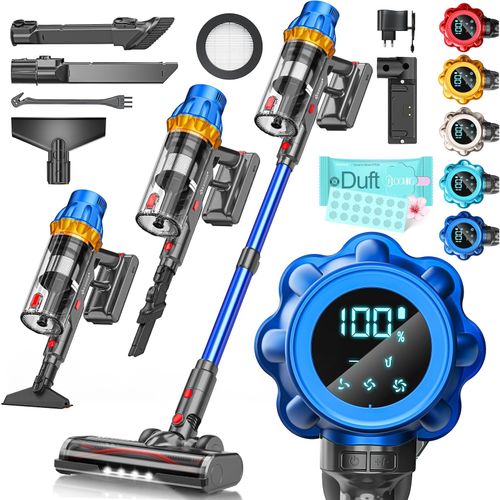 4255598343183 - KESSER® Akku Staubsauger kabellos bis 70 Min Laufzeit & Leise Akkustaubsaguer mit LED Display Stabstaubsauger beutellos mit Anti-Tangle-Bodenbürste für Hartböden Teppich Tierhaare 4255598343183 - KESSER® Akku Staubsauger kabellos bis 70 Min Laufzeit & Leise Akkustaubsaguer mit LED Display Stabstaubsauger beutellos mit Anti-Tangle-Bodenbürste für Hartböden Teppich Tierhaare