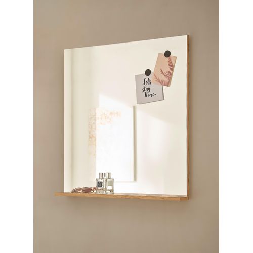 4068222886716 - Garderobenspiegel INOSIGN Giron City Spiegel in drei Farben modernes Design braun (wotan eiche) B75cm H80cm T10cm FSC-zertifizierter Holzwerkstoff Spiegel universell einsetzbar mit Ablagefläche eckig 75 cm breit