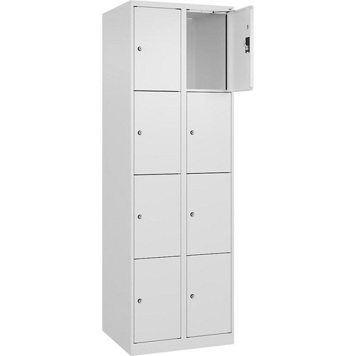 4068192003175 - 4er-Schließfachschrank Evolo PLUS 2 Abteile weiß B 600 mm 8 Fächer mit Bodengleitern Zylinderschloss kaiserkraft 4068192003175 - 4er-Schließfachschrank Evolo PLUS 2 Abteile weiß B 600 mm 8 Fächer mit Bodengleitern Zylinderschloss kaiserkraft