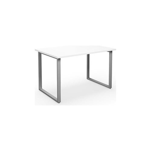 4061753262707 - Mehrzwecktisch DUO-O gerade Platte Tiefe 800 mm Breite 1200 mm weiß   silber kaiserkraft